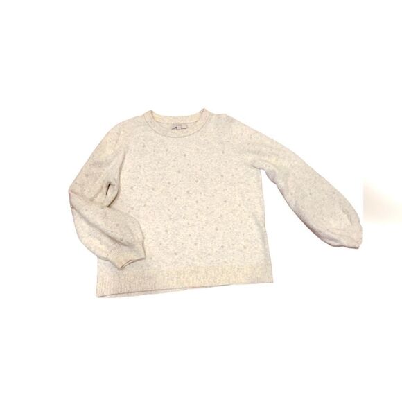 Loft Wool Blend, Allover Peral Embellishments, Cream & Light Pink Sweater | XL - Picture 1 of 12